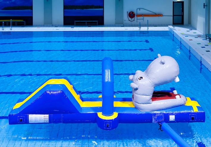 Nijlpaard run met slide waterstormbaan 7 meter 
