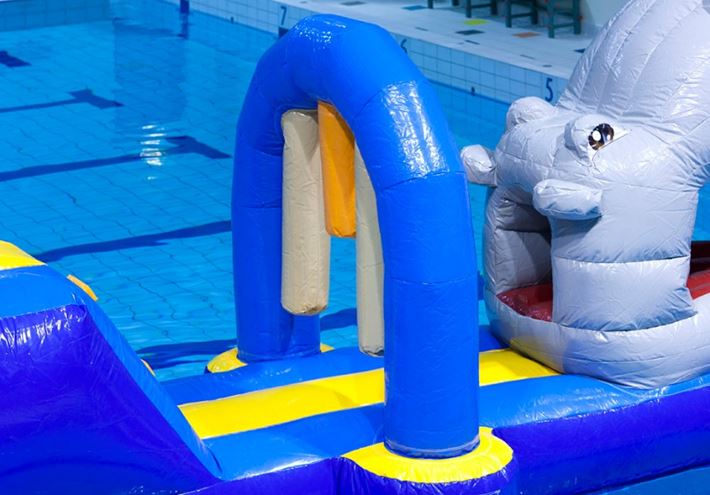 Nijlpaard run met slide waterstormbaan 7 meter 